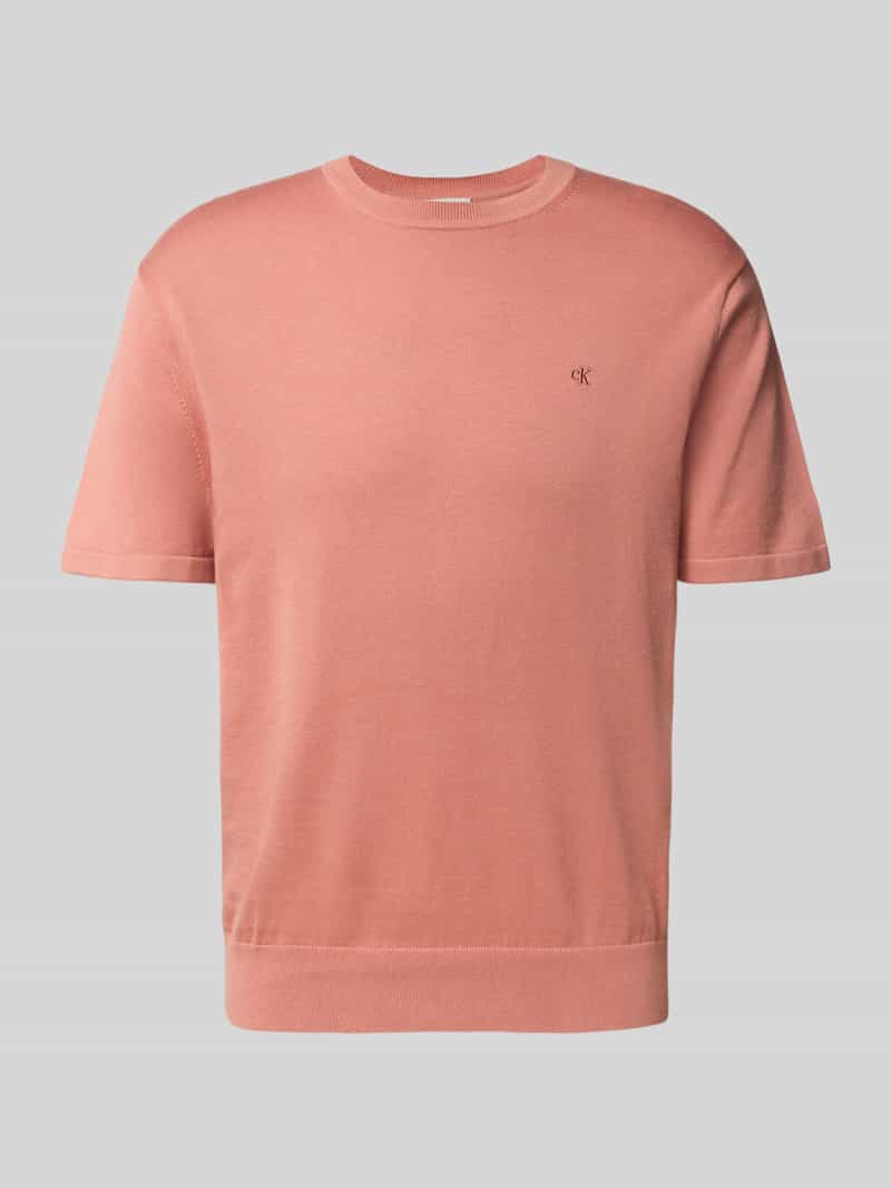 CK Calvin Klein T-shirt met logostitching model 'SUPIMA'