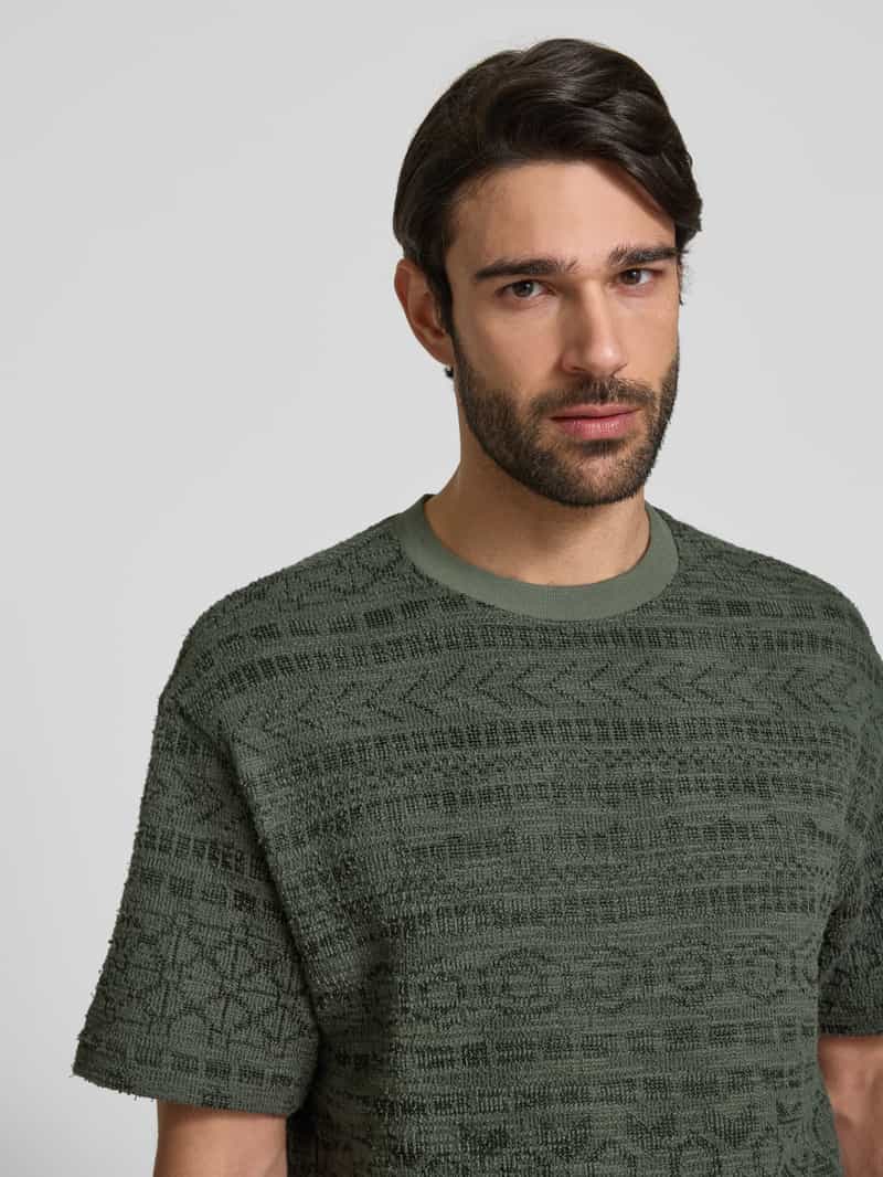 MCNEAL T-shirt met geribde ronde hals