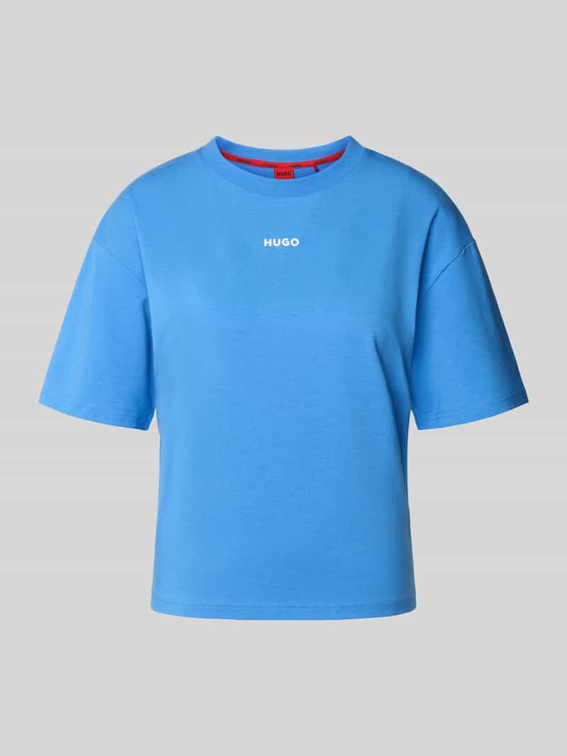 HUGO Pyjamabovendeel met logoprint en ronde hals