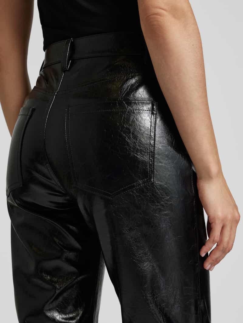 Boss Orange Flared broek in leerlook model 'Tadas'