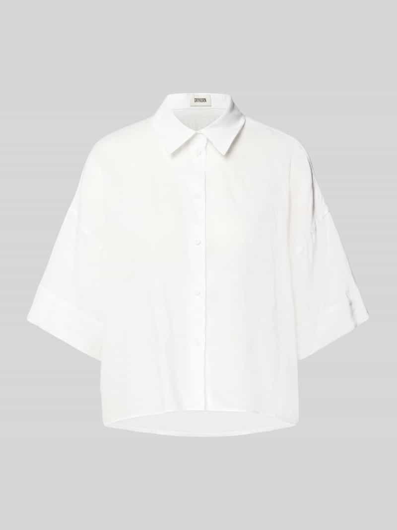 drykorn Relaxed fit linnen blouse met extra brede schouders