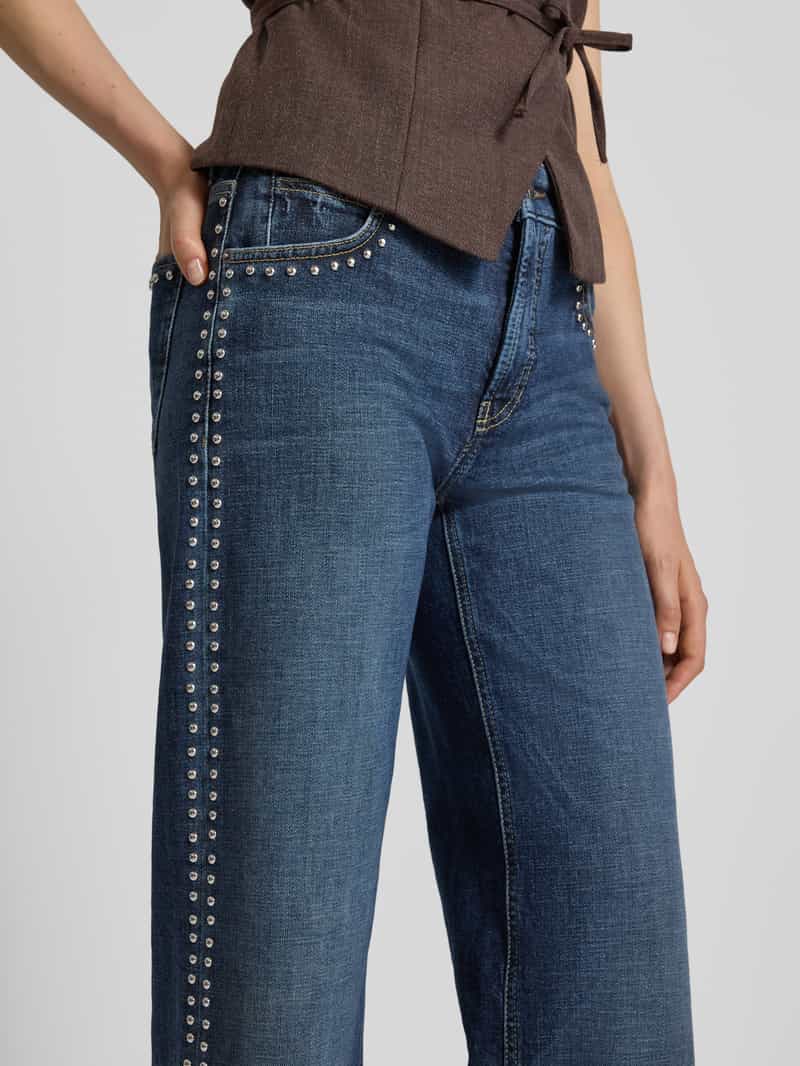 CAMBIO Jeans met wijde pijpen en studs model 'AIMEE'