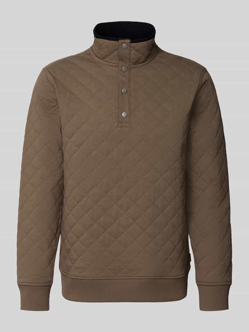 Gant Trui Quilted Sweat Half Zip Faded Taupe / male