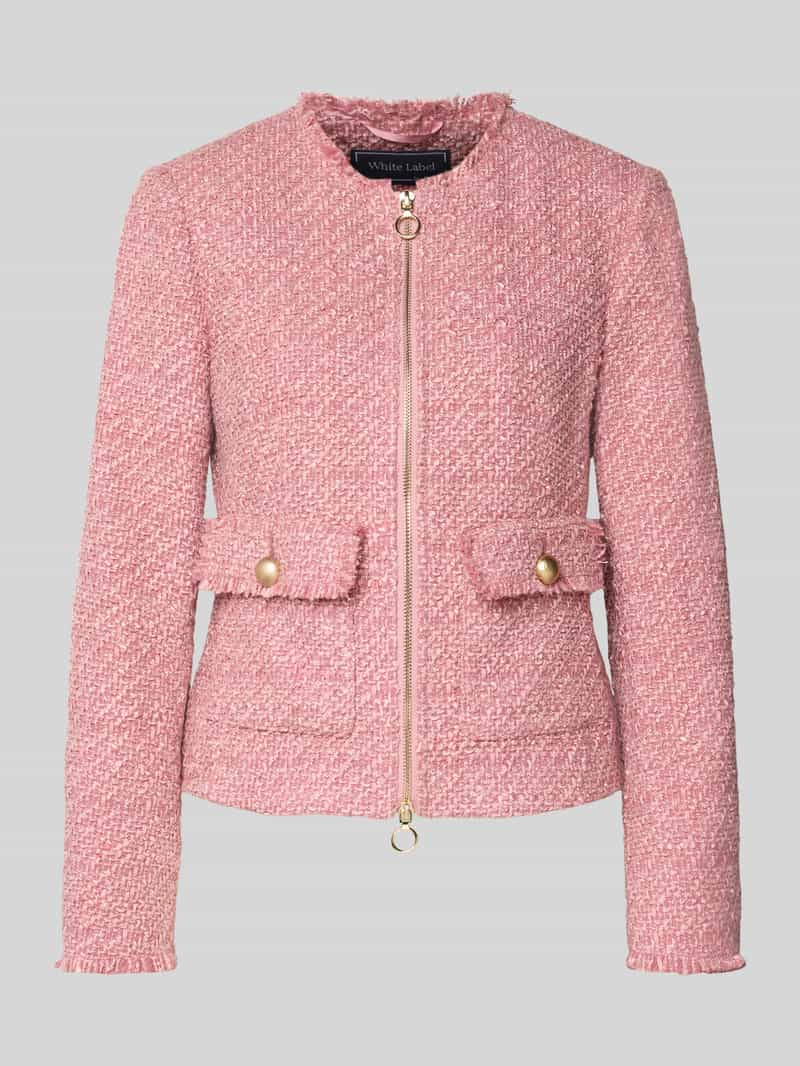 WHITE LABEL Blazer in bouclélook met ronde hals