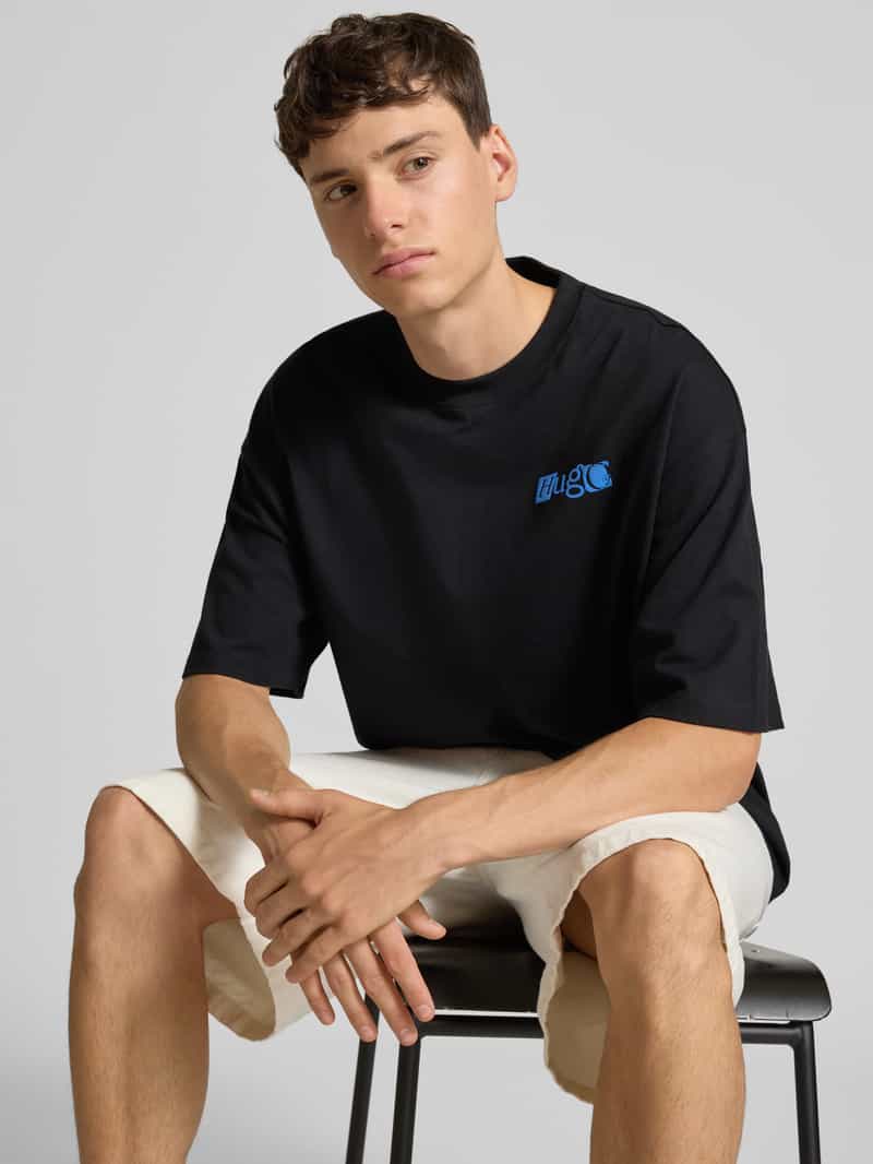 Hugo Blue Regular fit T-shirt van puur katoen model 'NILTE'