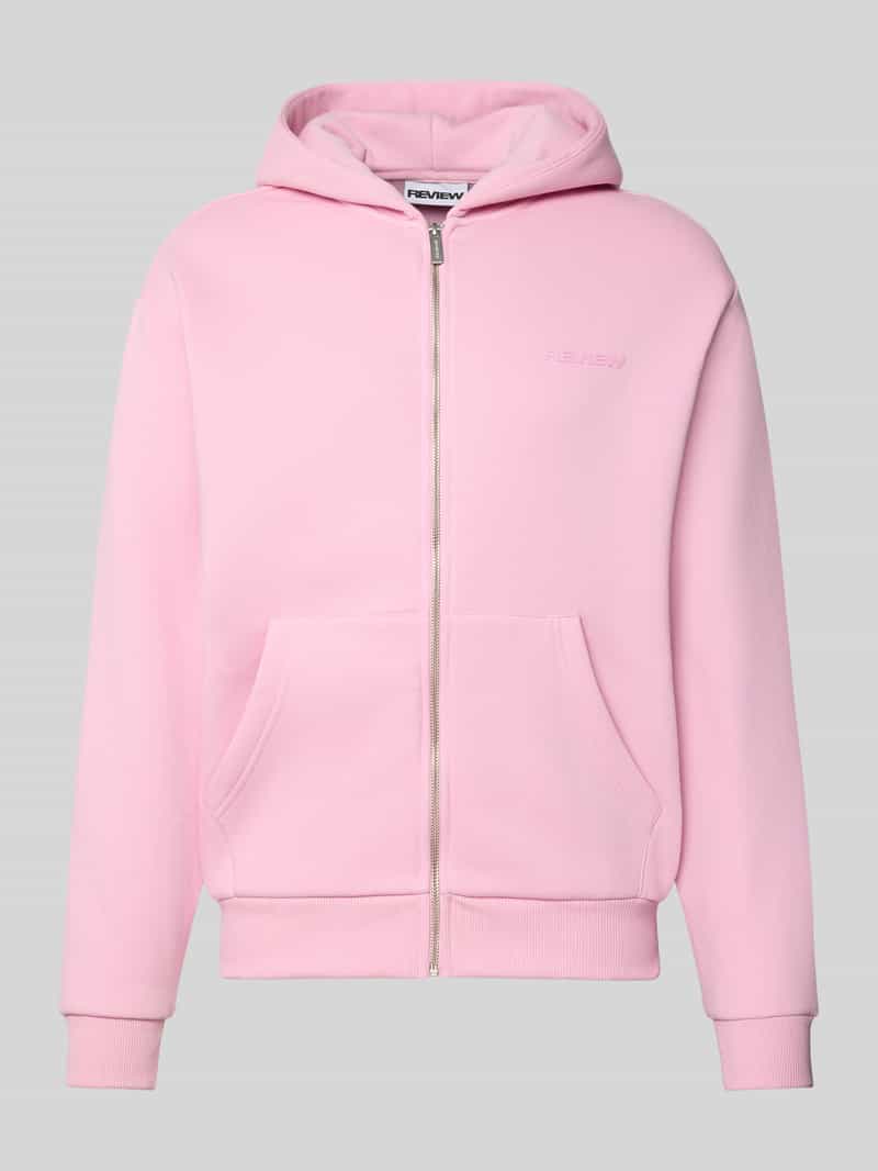 REVIEW Regular fit sweatjack met logo-applicatie