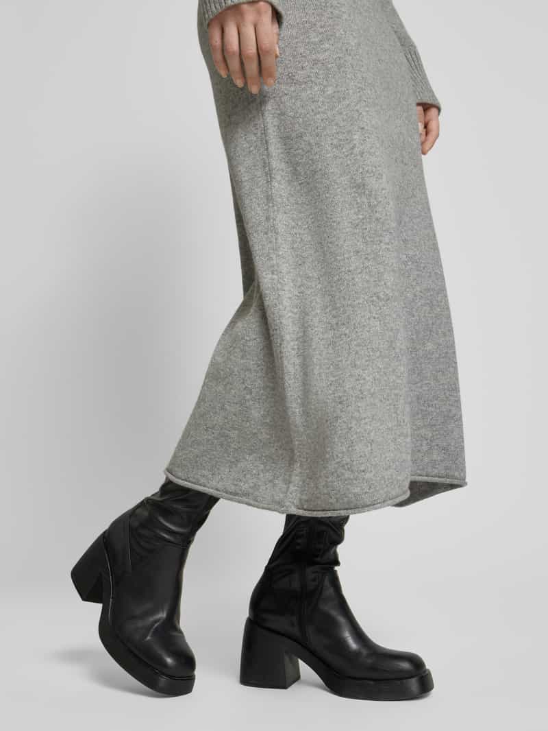 Oui Knielange gebreide rok met elastische band