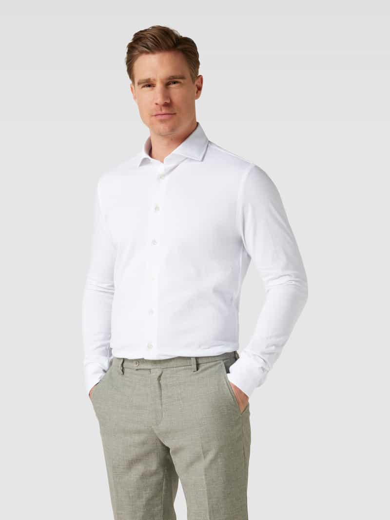 Slim fit zakelijk overhemd van katoen met stretch Profuomo