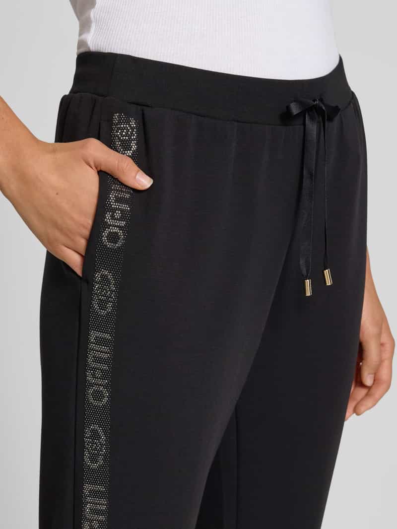 LIU JO SPORT Sweatpants met galonstrepen en siersteentjes