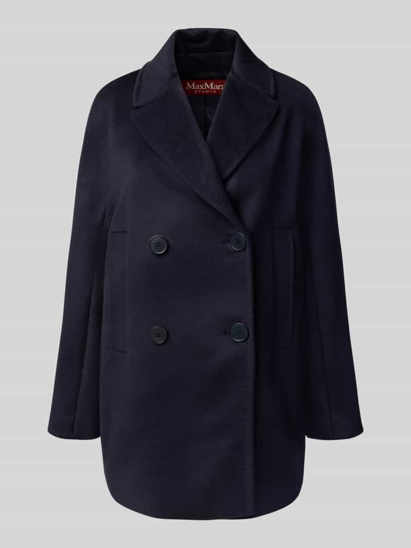 Max Mara Studio Regular fit lange jas van zuivere scheerwol model 'SHEREE'