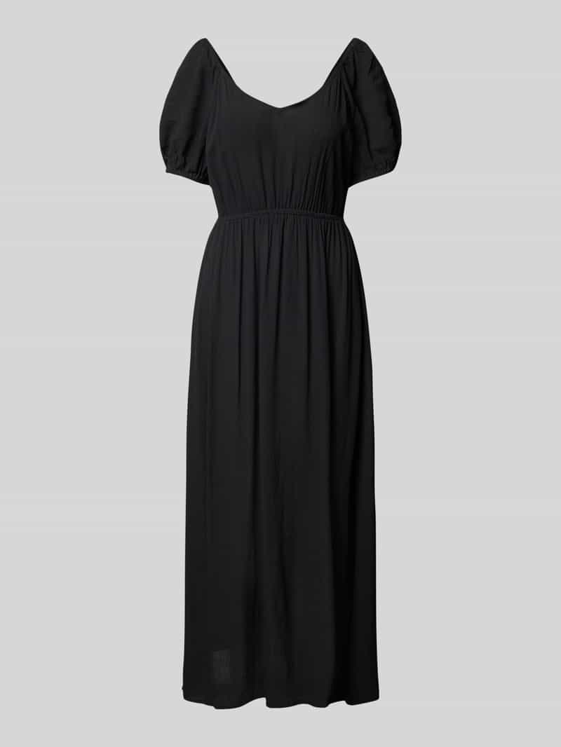 Ichi Midi-jurk van viscose met V-hals model 'MARRAKECH'