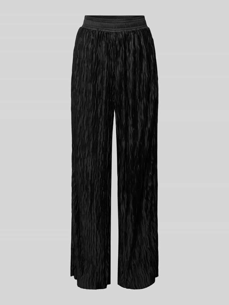 Wide leg stoffen broek met structuurmotief, model 'Asaka'
