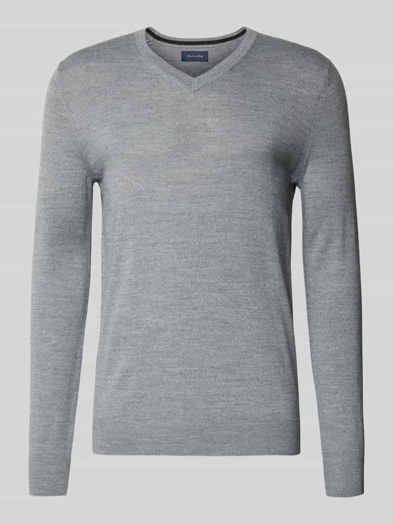 Gebreide pullover van wolmix met V-hals