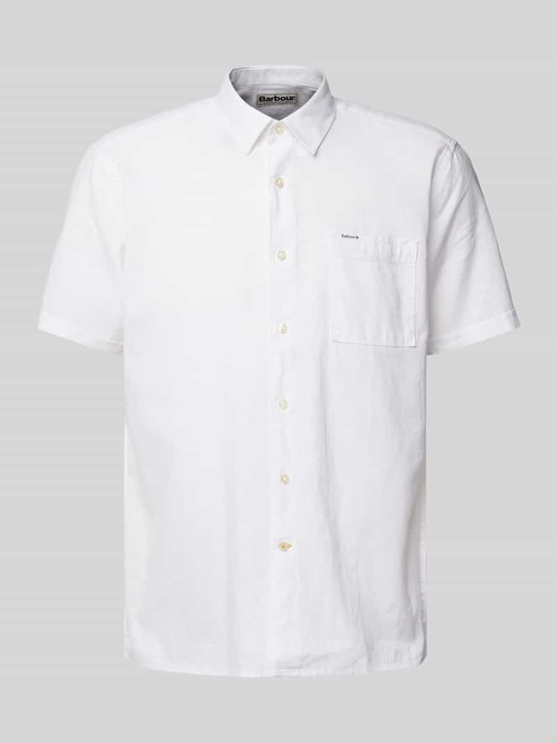 Barbour Regular fit linnen overhemd met borstzak model 'Nelson'