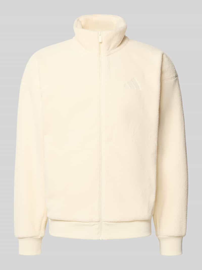 adidas Sportswear Fleecejack met opstaande kraag en labelstitching