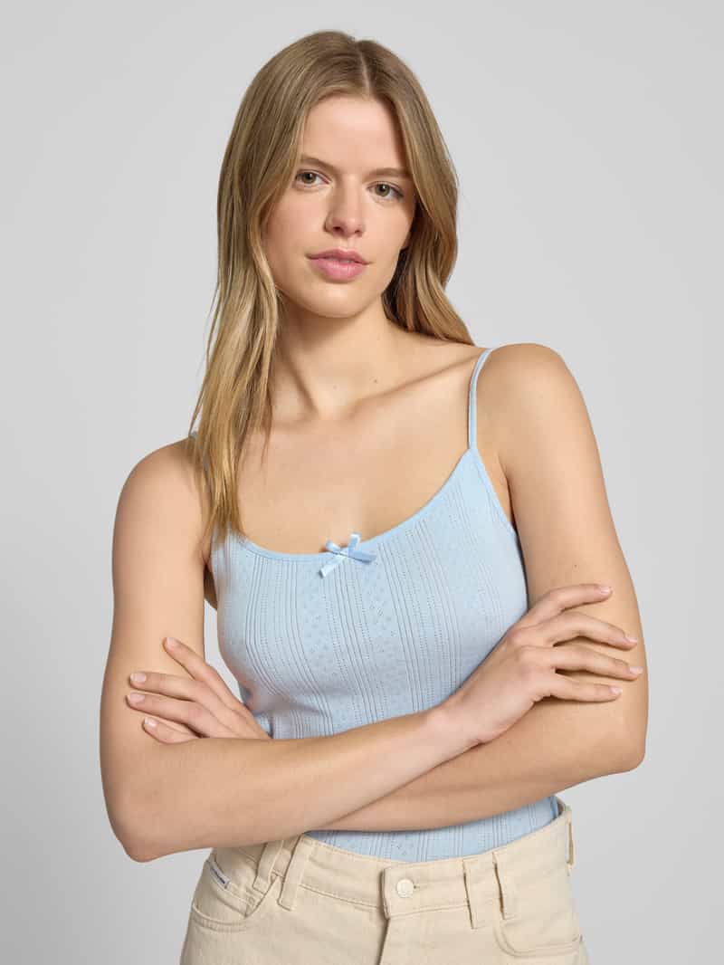 Pieces Slim fit top met bandjes van puur katoen model 'MARIE'