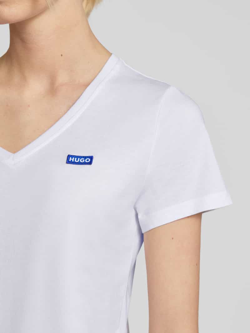 Hugo Blue NU NIEUW bij P&C*: T-shirt met labelstitching model 'Classic'