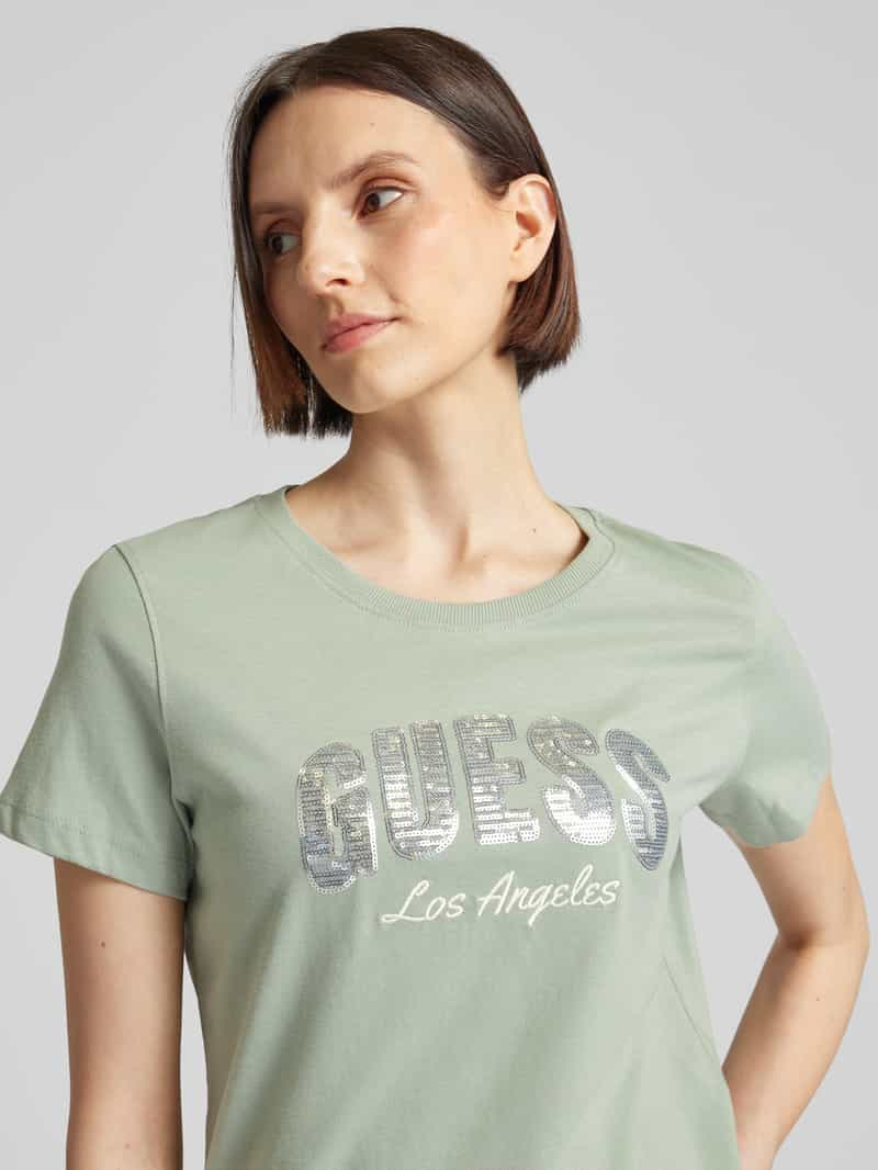 Guess T-shirt met pailletten model 'SEQUINS'