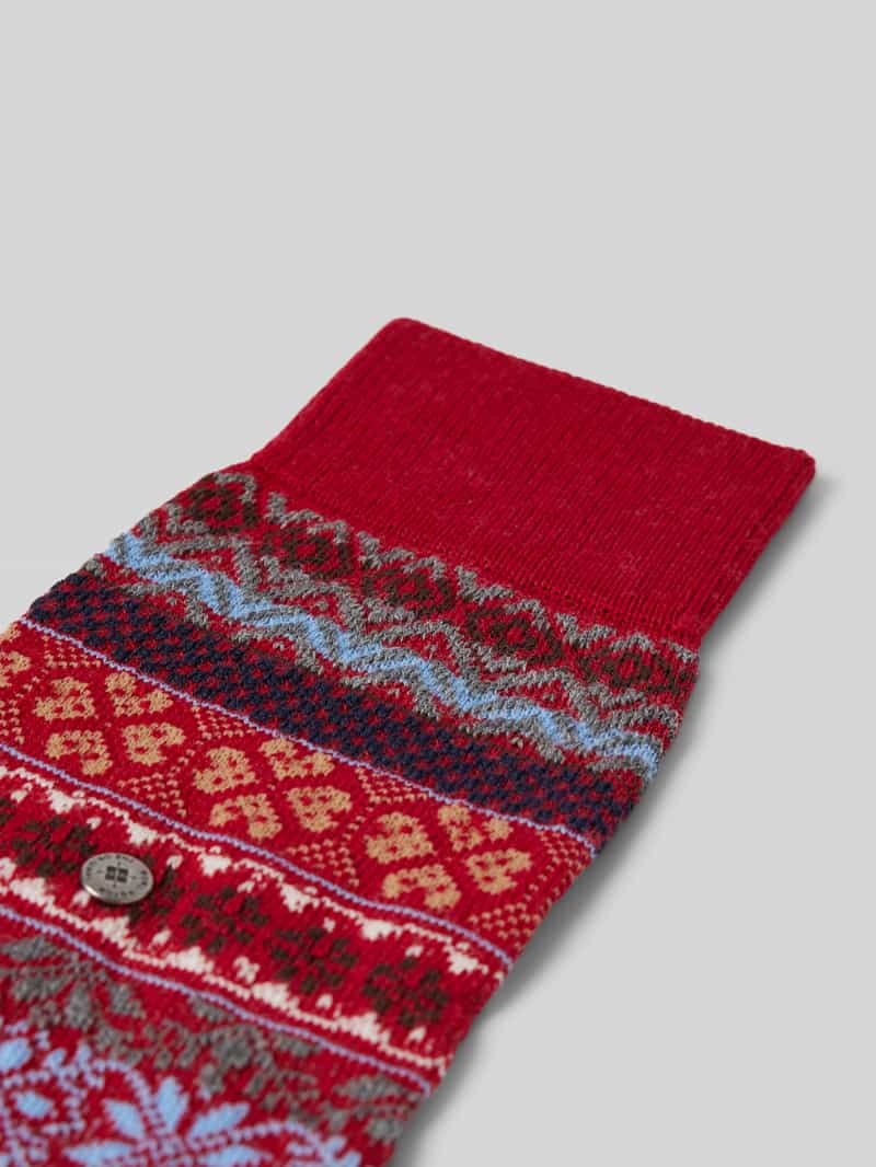 Burlington Sokken van scheerwolmix model 'Country Fair Isle'