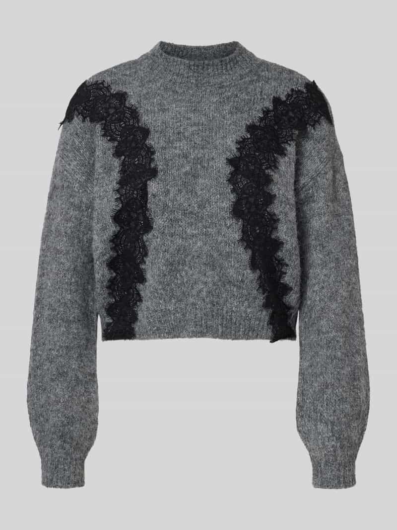 Noisy May Korte gebreide pullover met kant model 'SUTTON'