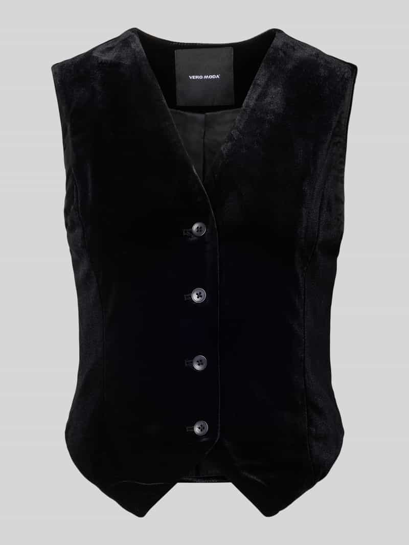 Vero Moda Regular fit fluwelen gilet met enkele knoopsluiting model 'SHANNA'