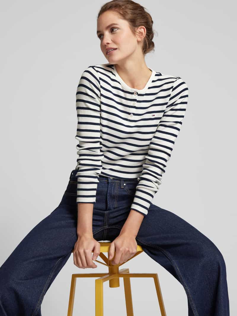 Tommy Jeans Slim fit shirt met lange mouwen en logostitching