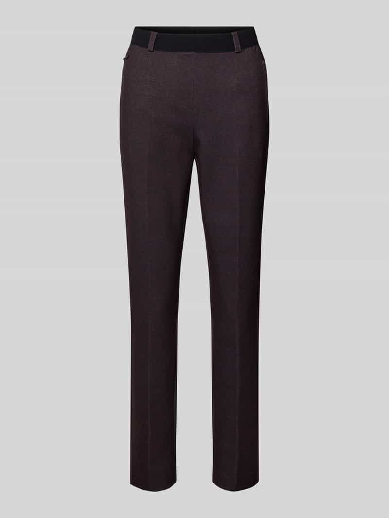 Raphaela By Brax Slim fit stoffen broek met persplooien model 'Lilyth'