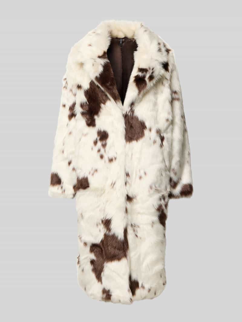 Vero Moda Regular fit lange jas van imitatiebont met all-over motief model 'CRYSTAL'