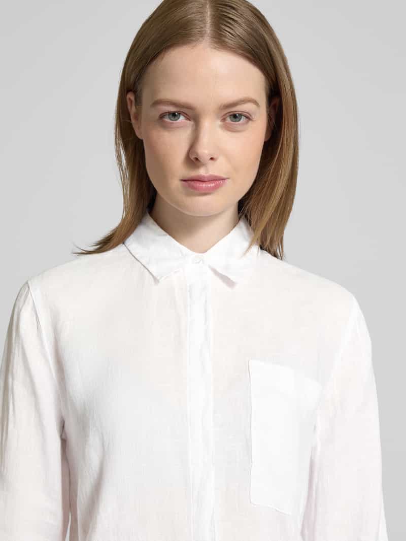 BRAX Regular fit linnen blouse met borstzak model 'Vickie'