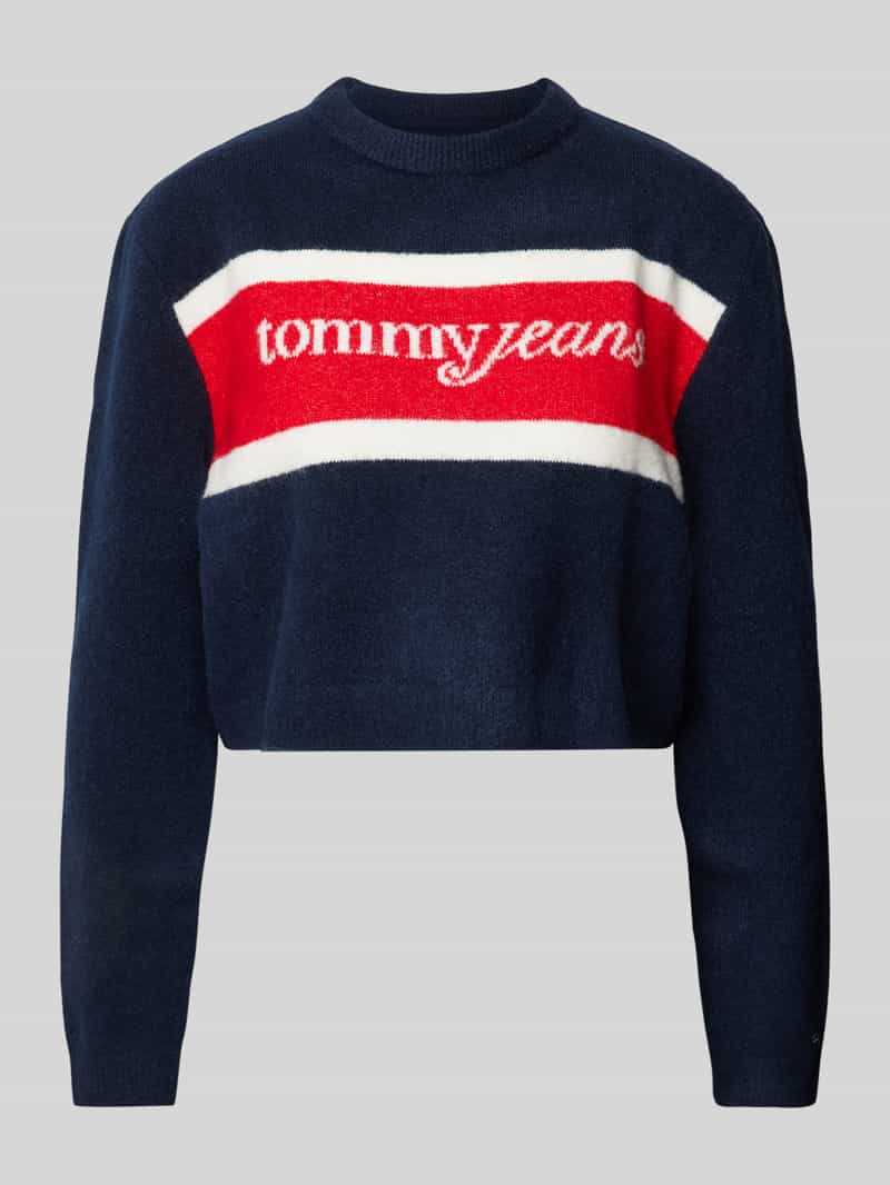 Tommy Jeans Korte gebreide pullover met wol model 'SCRIPT'