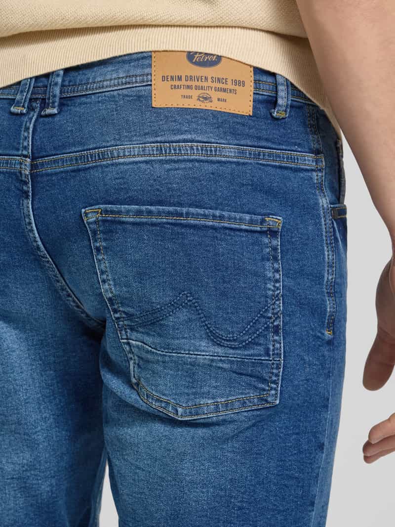 Petrol Korte regular fit jeans in 5-pocketmodel model 'BULLSEYE'