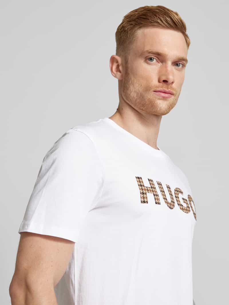 HUGO T-shirt met labelprint model 'Dulivio'