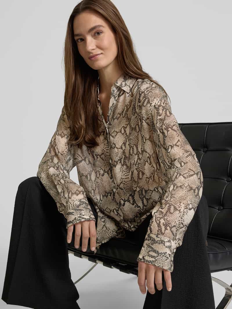 HUGO Relaxed fit blouse met platte kraag
