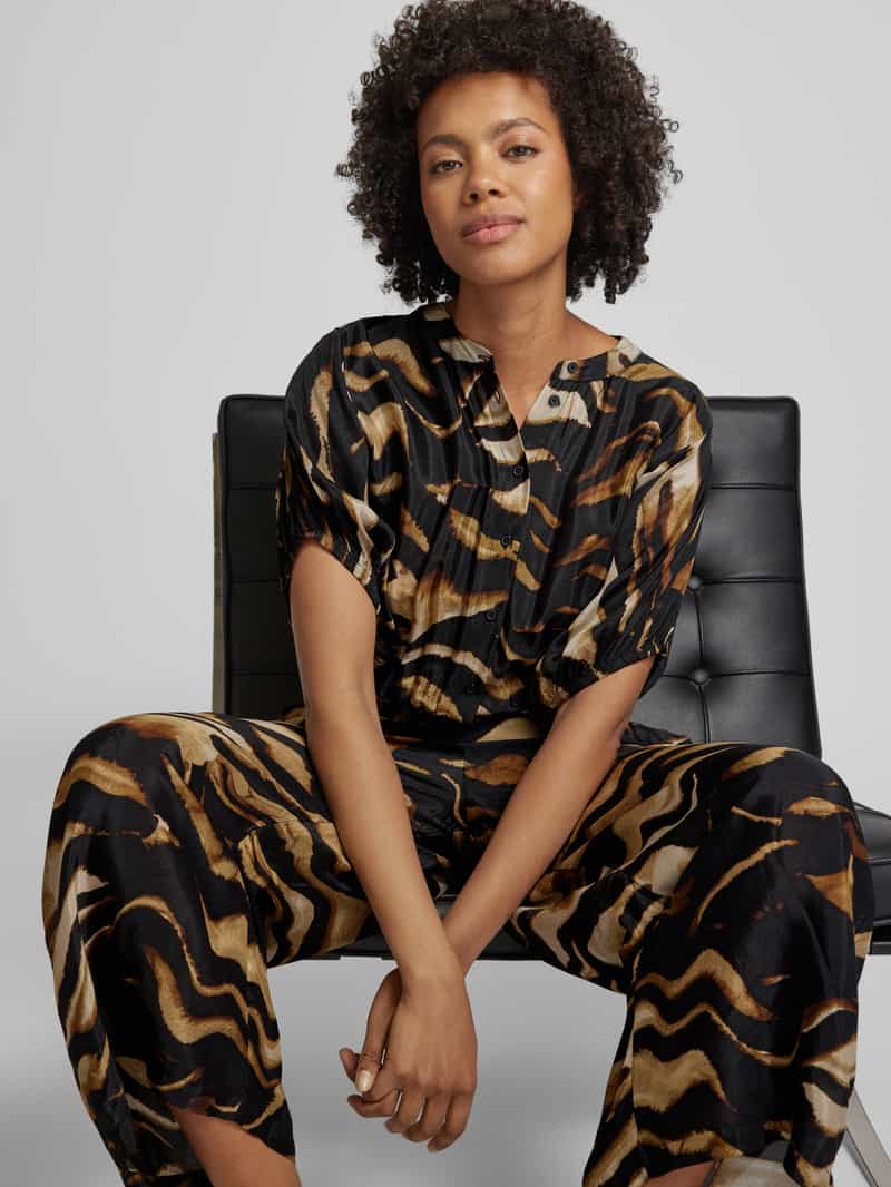 Kaffe Jumpsuit van viscose met knoopsluiting model 'Pollie'
