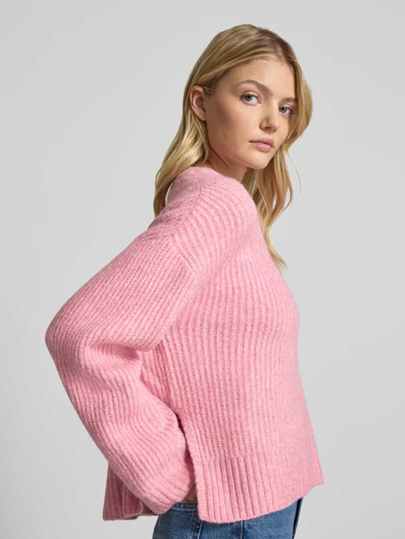 JJXX Gebreide trui met ronde hals model 'SIGGA DIVERSE' roze, foto 4