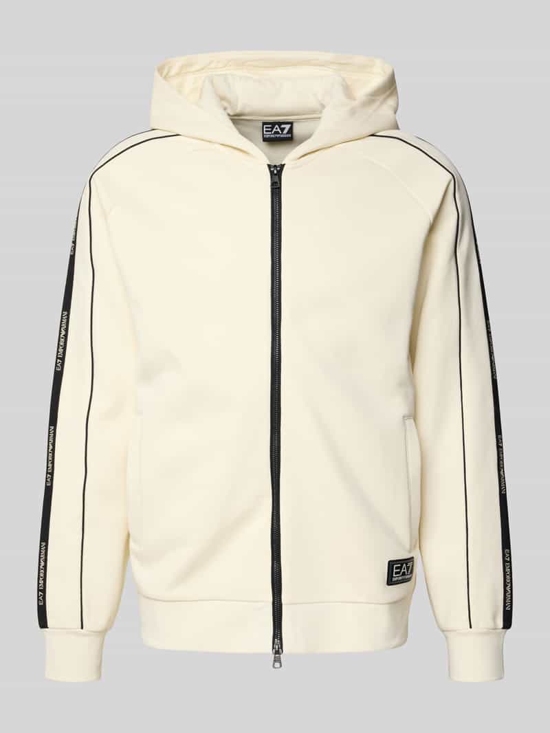 EA7 Emporio Armani Sweatjack met tweewegsritssluiting en steekzakken