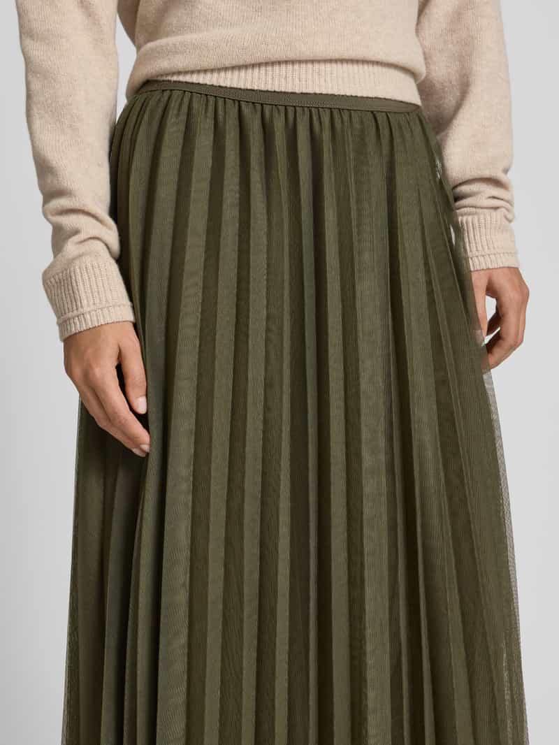 MORE & MORE Regular fit midirok in geplooide look