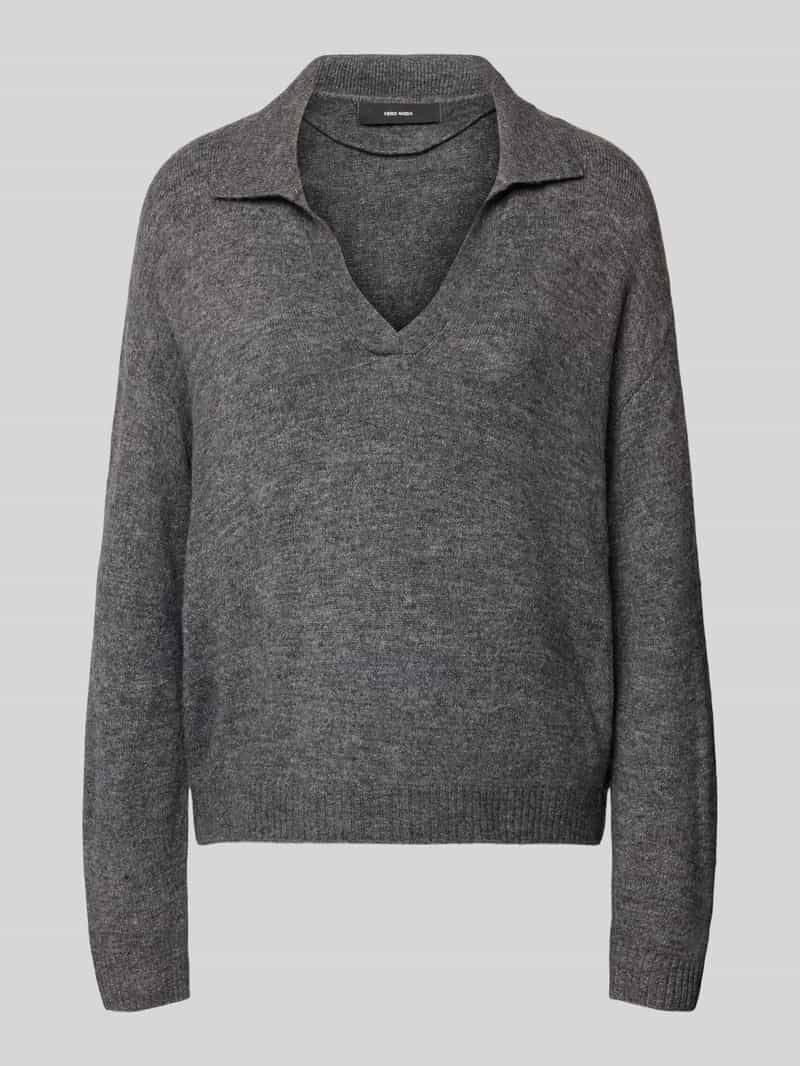 Vero Moda Regular fit gebreide pullover met overhemdkraag model 'LEFILE'