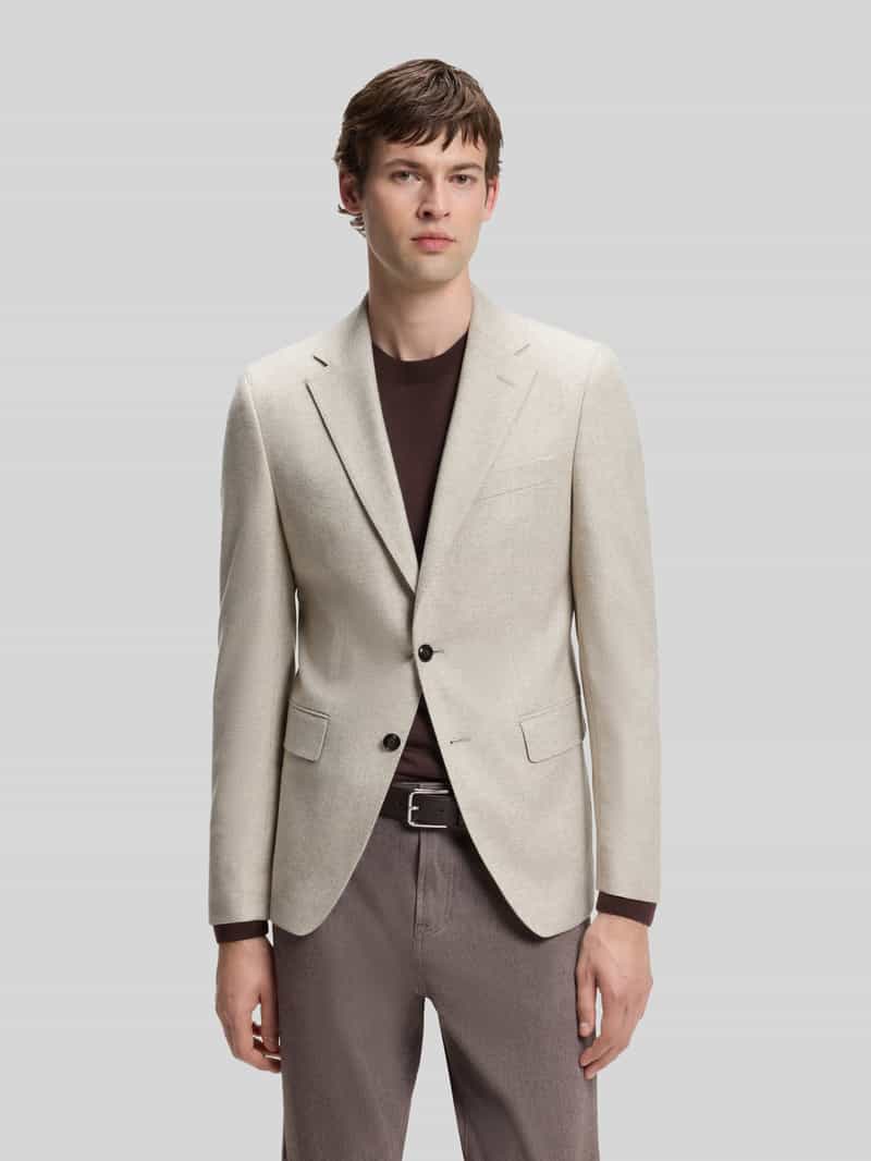 Boss Slim fit colbert van wol met borstzak