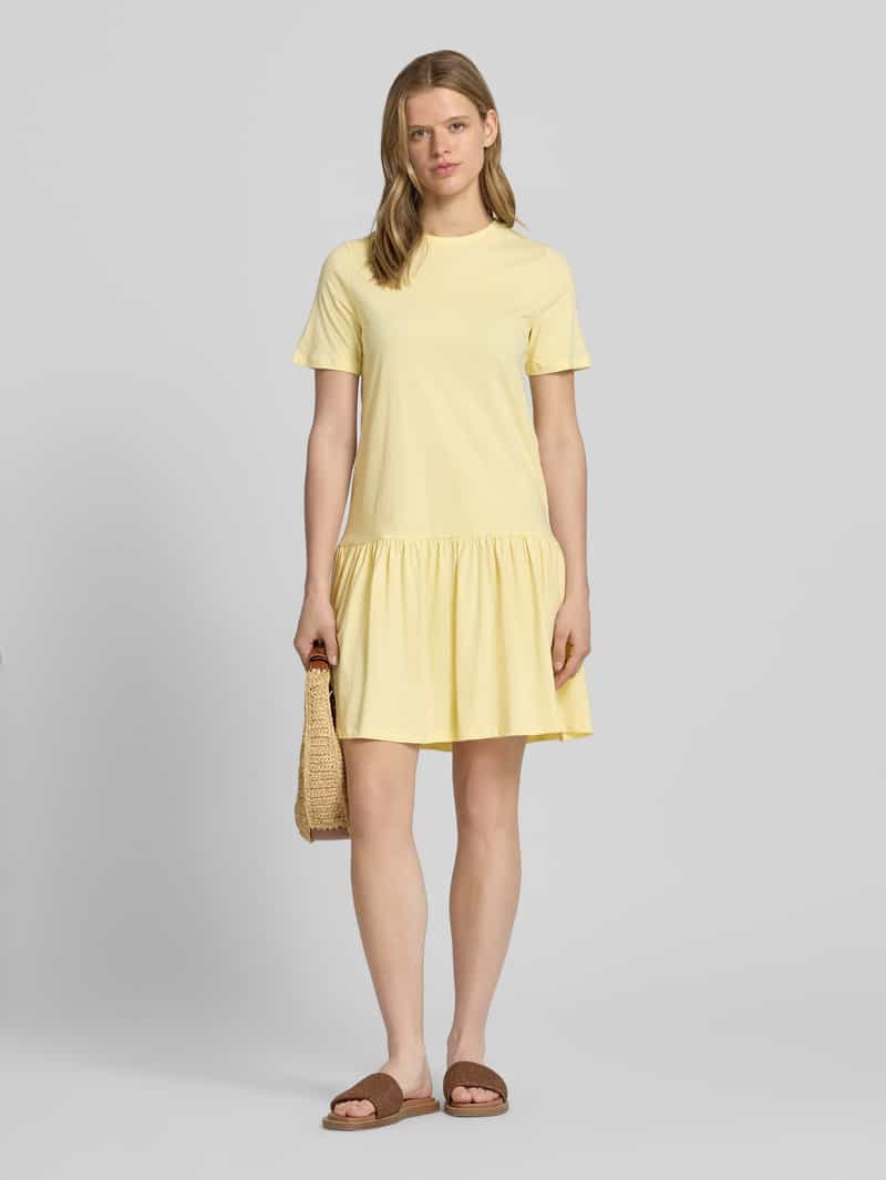Pieces regular fit t-shirtjurk van 100% katoen model 'DISSO' lichtgeel, foto 5