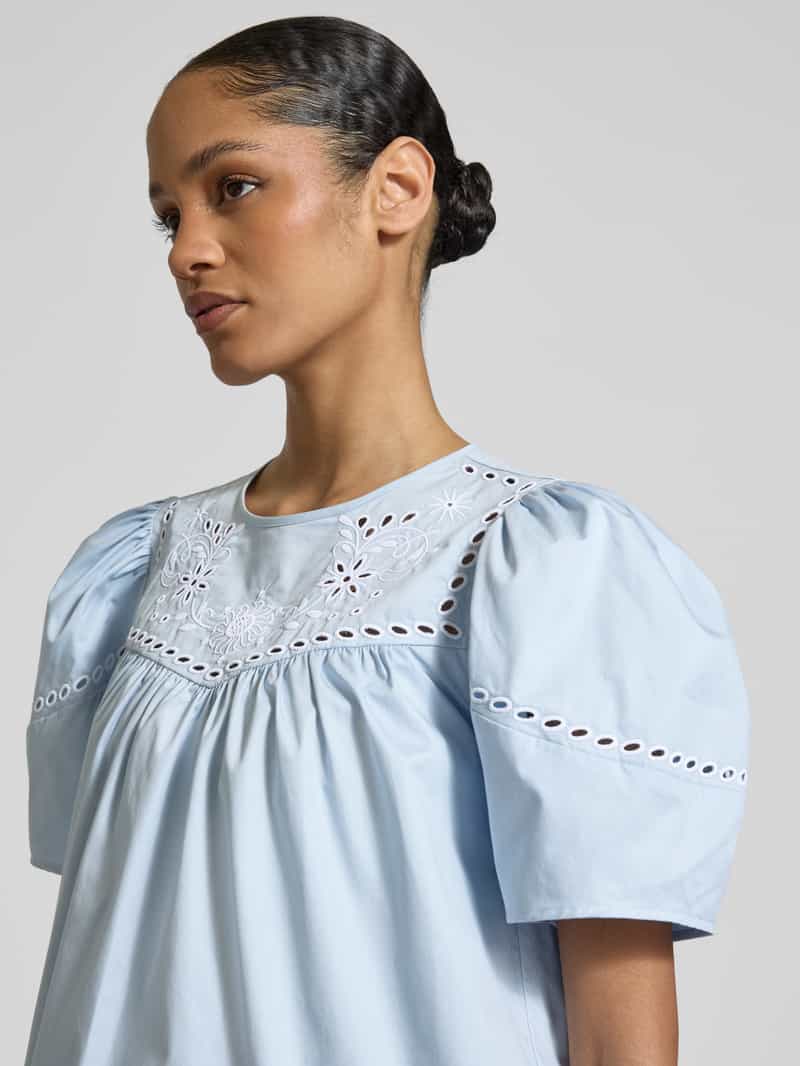 Scotch & Soda Regular fit blouse met broderie anglaise