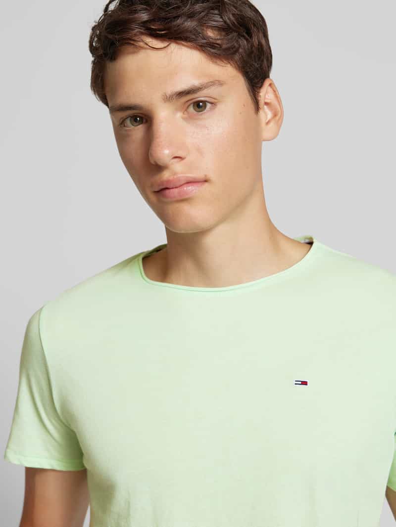 Tommy Jeans Slim fit T-shirt met logostitching model 'JASPE'