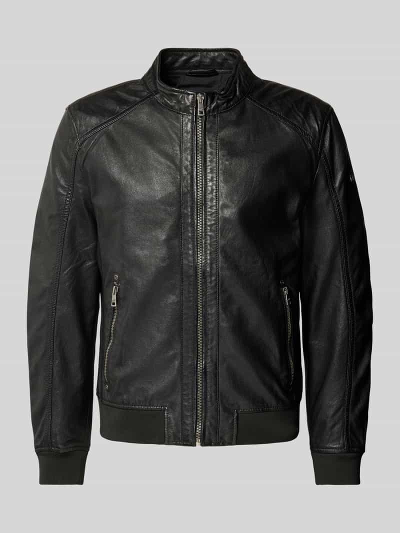 gipsy Leren jack met opstaande kraag model 'Goran'