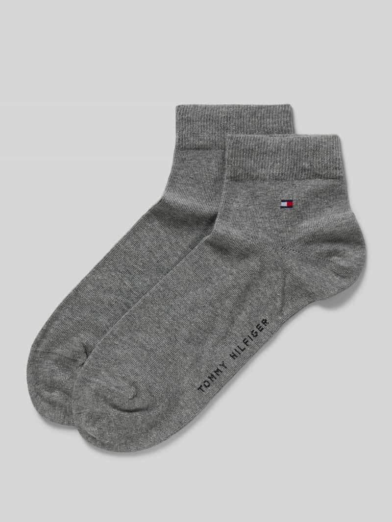 Tommy Hilfiger Sneakersokken met labeldetail in een set van 2 paar model '2ER QUARTER'