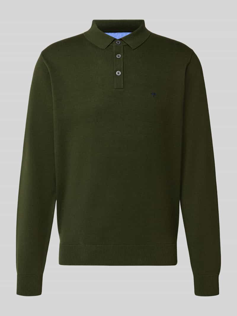 FYNCH-HATTON Gebreide pullover met polokraag en knoopsluiting