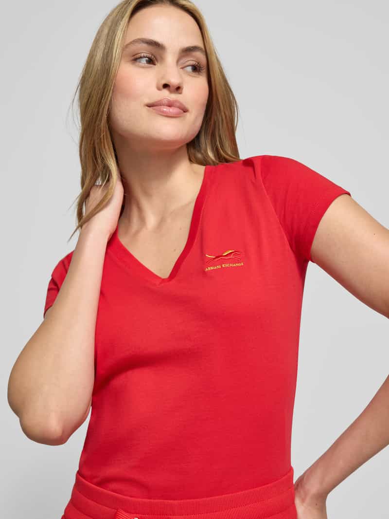 Armani Exchange T-shirt met labelstitching