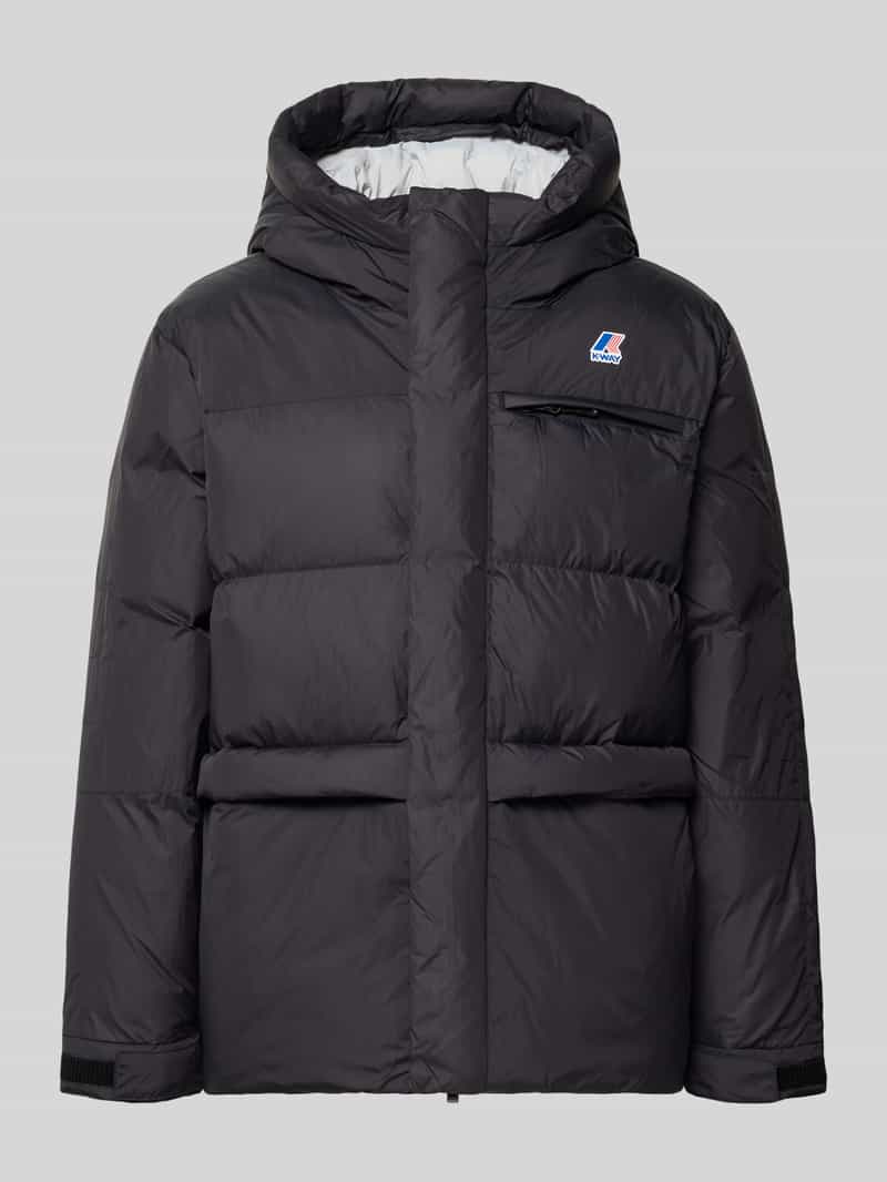 K-way Gewatteerd jack met logo en capuchon
