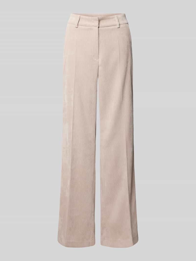 CAMBIO Wide fit corduroy broek met persplooien model 'Amelie'