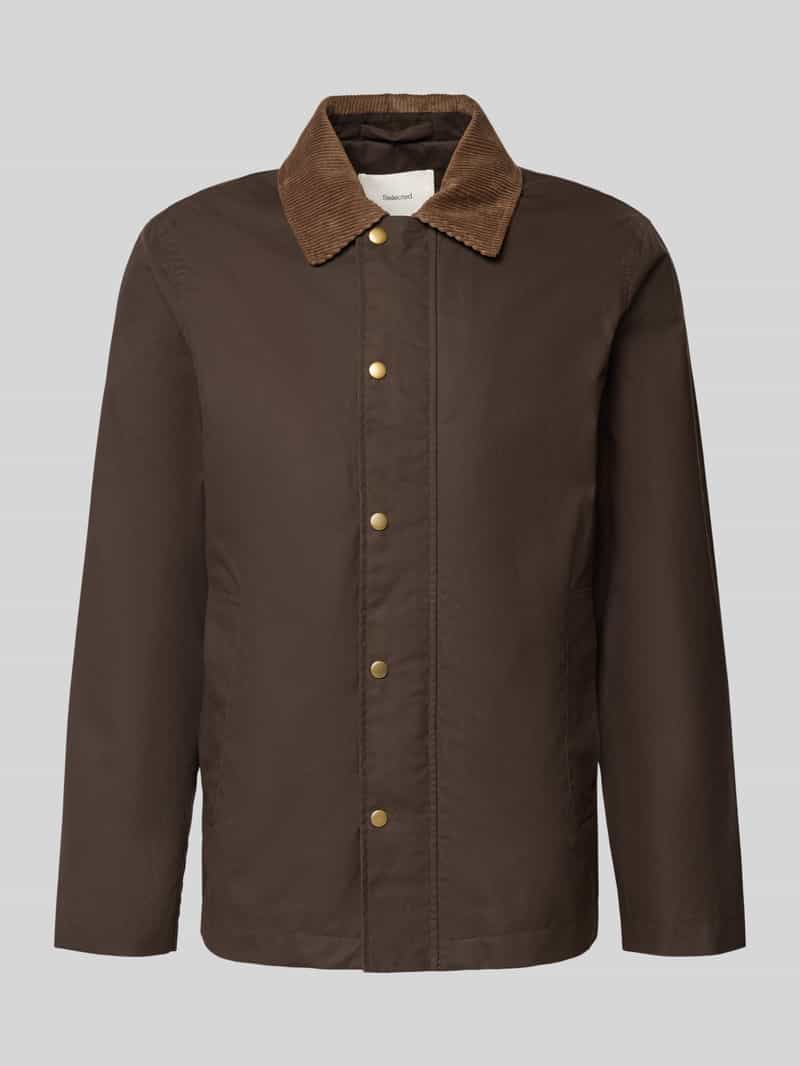 Selected Homme Regular fit gewaxt jack van puur katoen model 'WALTER'