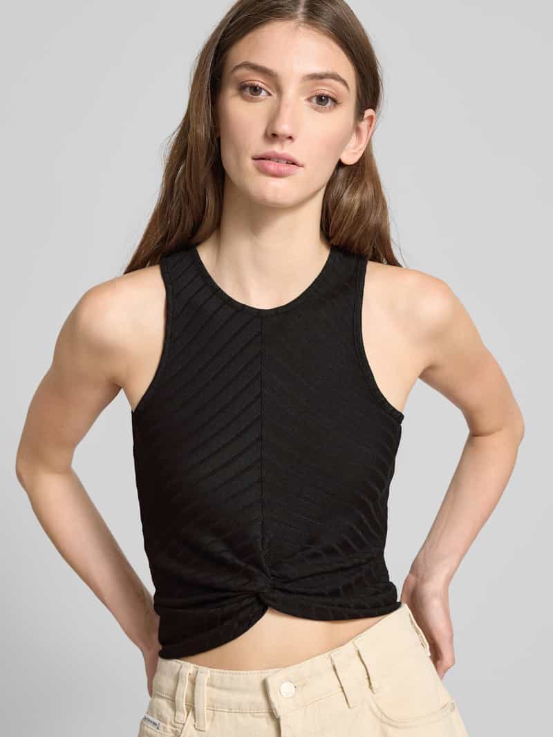 Only Slim fit tanktop met wikkellook model 'SANDY'